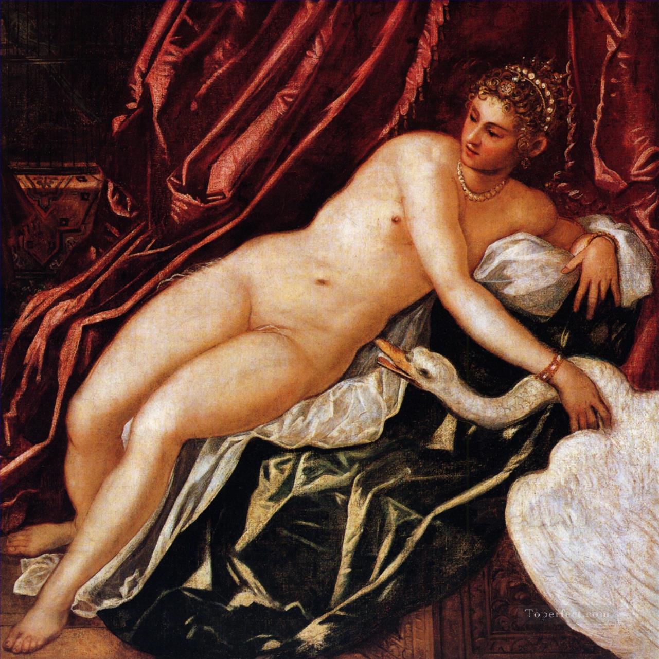 Leda et le cygne Renaissance italienne Tintoretto Peintures à l'huile